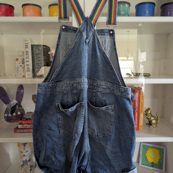 Denim Overalls with Rainbow Straps - Picture 2 of 2